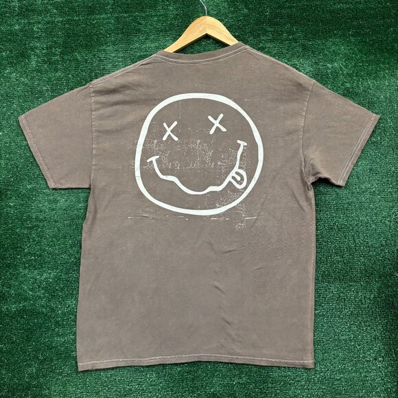 Nirvana Nevermind Smiley Grunge Band T-Shirt Size Large - Picture 3 of 4